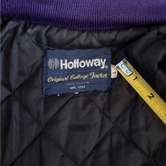 2002 Holloway Letterman Jacket Womens Lg Purple Mustard Eagles Speech Band Cheer - Picture 4 of 8